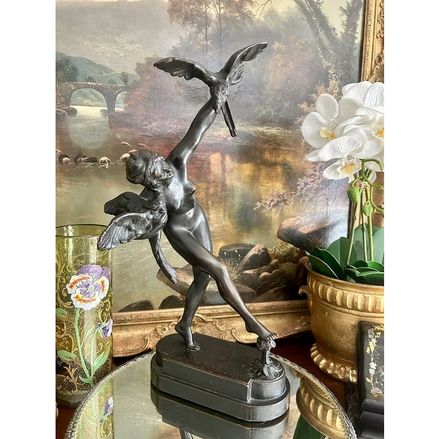 Early 20th Century Antique Pompeian Bronze-Clad Danseuse Aux Aras Sculpture For Sale - Image 5 of 5