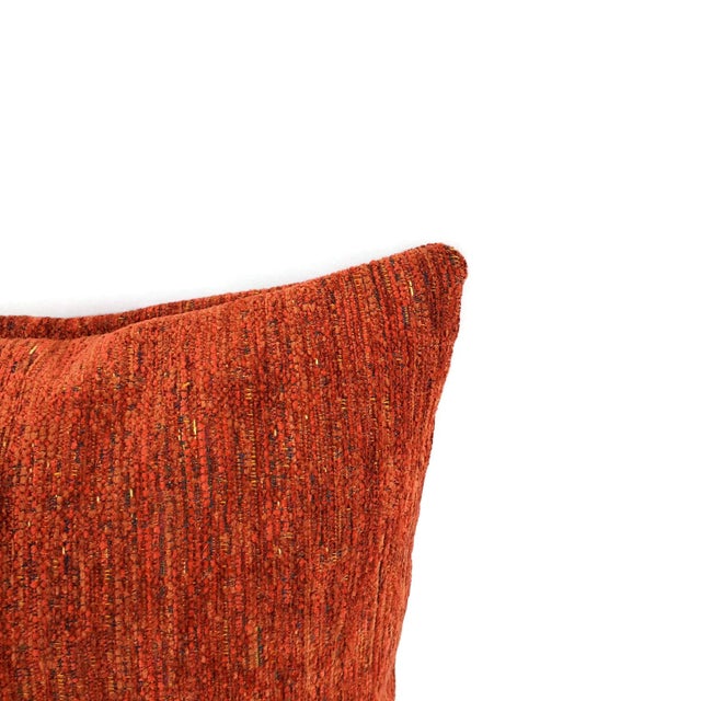 From Pindler is Omega in the color Sienna pillow cover. This chenille has a soft touch is a bright red color. A stunning...