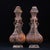 Asian 1930s Carved Horn "Landscape & Figure" Vase With Beast-Head Ring Handles — Detailed Relief For Sale - Image 3 of 10