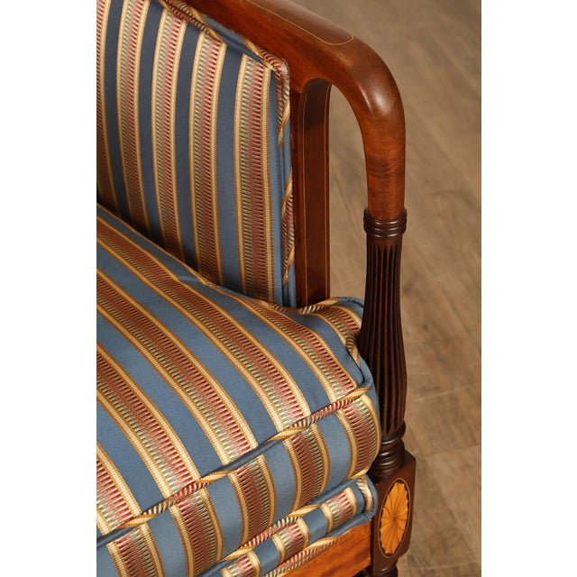 Sheraton Style Vintage Inlaid Mahogany Armchair For Sale - Image 12 of 18