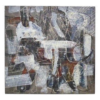 Abstract Composition, 1970s, Oil on Canvas For Sale