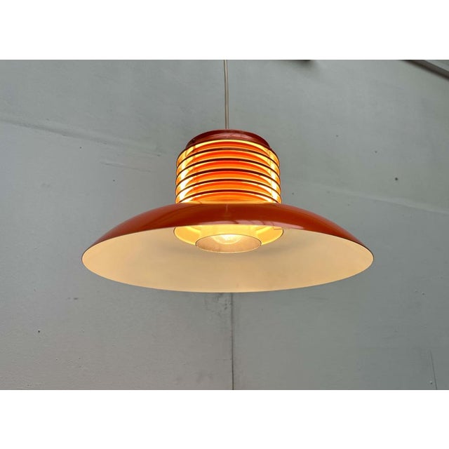 Mid-Century Modern German Space Age Orange Pendant Lamp, 1960s For Sale - Image 4 of 18