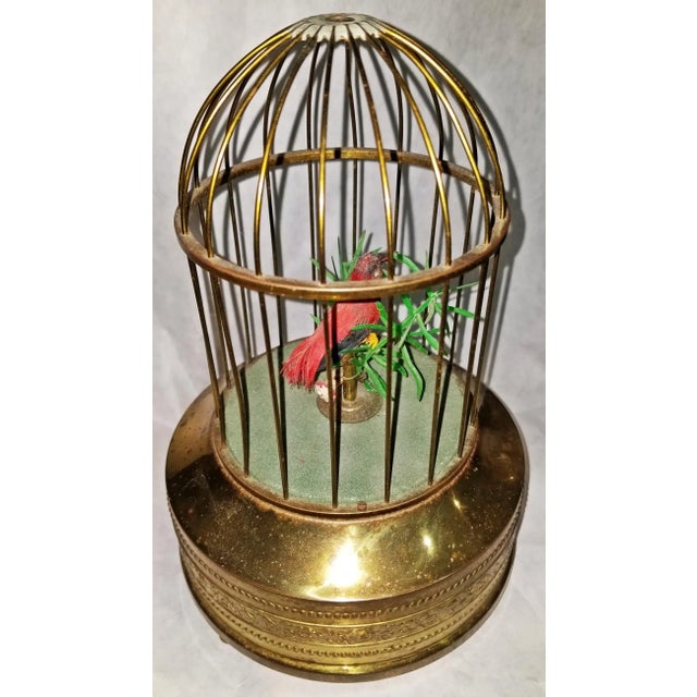 Vintage Automoaton Signing Mechanial Bird Music Box For Sale In West Palm - Image 6 of 7