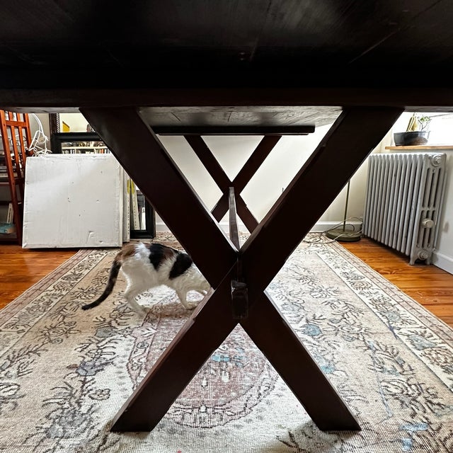 Early 21st Century 8' Solid Cherry Farmhouse Dining Table, Seats 8 For Sale - Image 5 of 9