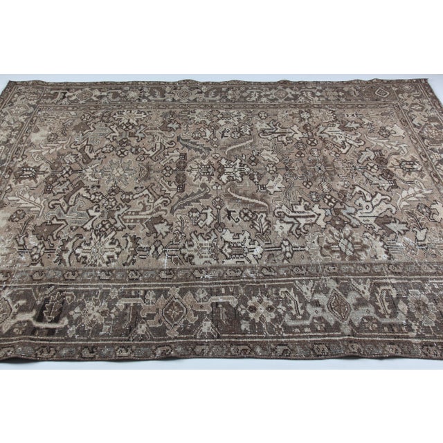 Hand-Knotted Persian Heriz Rug, Mid 20th Century Masterpiece Fllor Rug -5' 10'' X 8' For Sale - Image 9 of 11