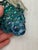 Kugel Style Iridescent Blue Art Glass Bunch of Grapes Sculpture For Sale - Image 4 of 8