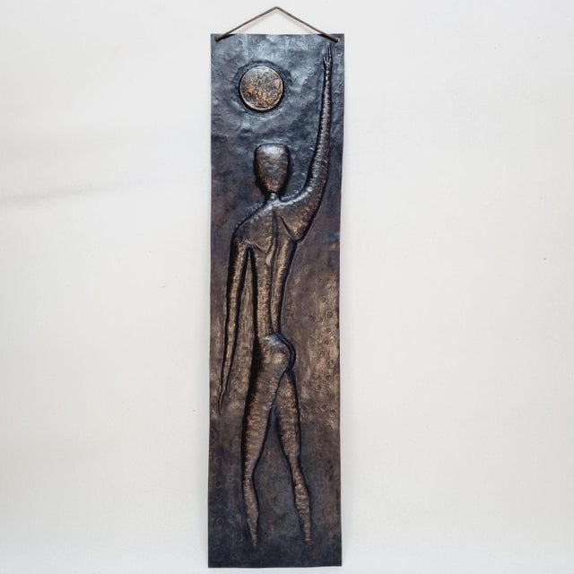 Mid-Century wall relief in repoussé copper. A superb example of silversmithing craftsmanship, executed in the distinctive...
