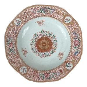 Antique Early 19th Century Chinese Export Porcelain Soup Plate or Bowl Decorated in an Imari Palette