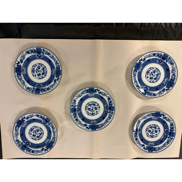 Chinese Five 18th Century Mottahedeh Imperial Blue Dessert Plates - Buy Individual Plates @ $75 For Sale - Image 3 of 3