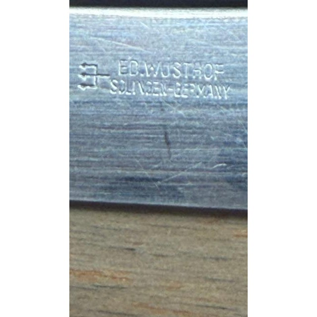 Ed Wusthof Dreizackwerk Solingen Germany 6pc Knives Bamboo Stainless Steel 5099b For Sale - Image 12 of 12