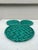 Set of 3 green Majolica pieces Vallauris 2 Wine Coasters and 1 trivet. Trivet size Diameter 8 inches , Height 0.5. Wine...