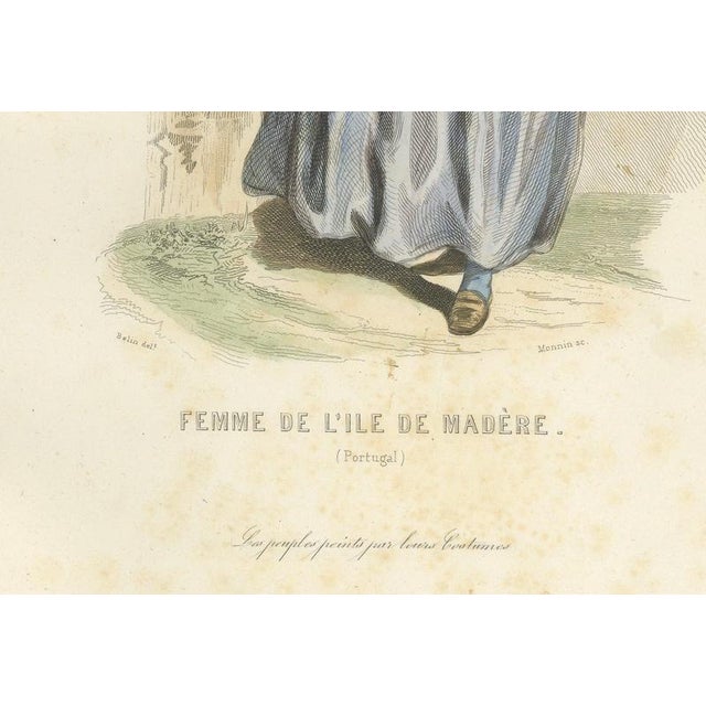Portuguese & Madeira Folk Costume Engravings, 1850, Engraving For Sale - Image 11 of 15