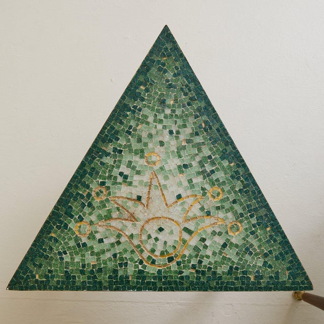 Mexican Green Mosaic Triangular Side Table by Genaro Álvarez, 1960s For Sale - Image 15 of 18