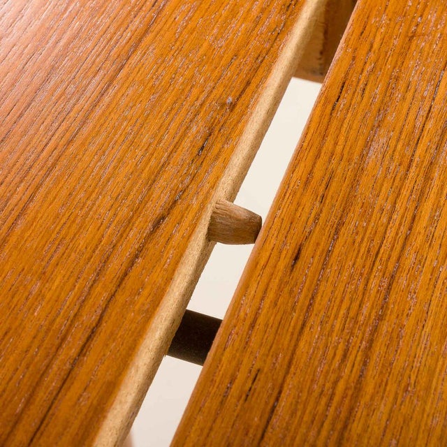 Teak Round Table with Hidden Extension, 1970s For Sale - Image 9 of 17