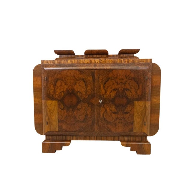 Wood Vintage Polish Walnut Chest of Drawers, 1940s For Sale - Image 7 of 7