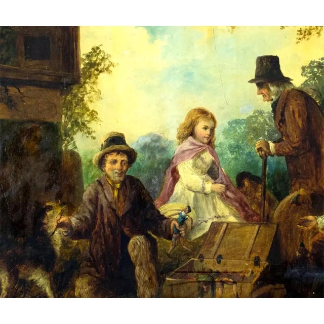 Paint 1800s Antique "Outdoor Scene", With Figures, W. Bromley (Uk), Oil Painting!! For Sale - Image 7 of 9