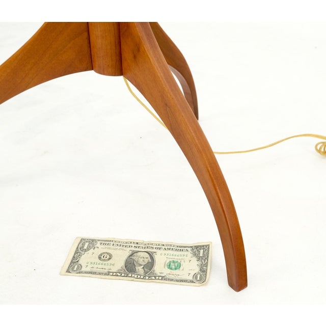 Mid-Century Modern Shaker Turned Solid Cherry Floor Lamp For Sale - Image 3 of 12