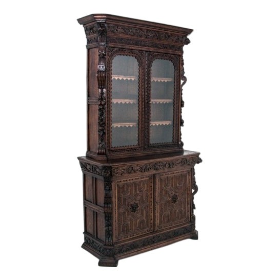 Antique French Carved Cupboard, 1880s For Sale