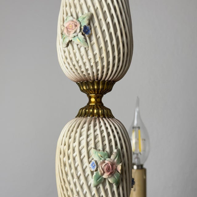 Vintage Art Nouveau Capodimonte Chandelier, 1930s For Sale - Image 18 of 18