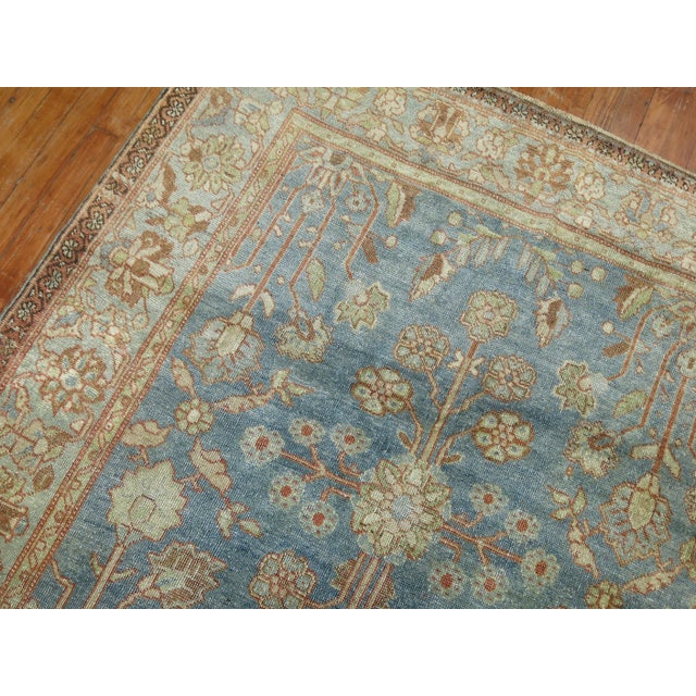 1910s Watery Blue Early 20th Century Malayer 1'3'' For Sale - Image 5 of 10