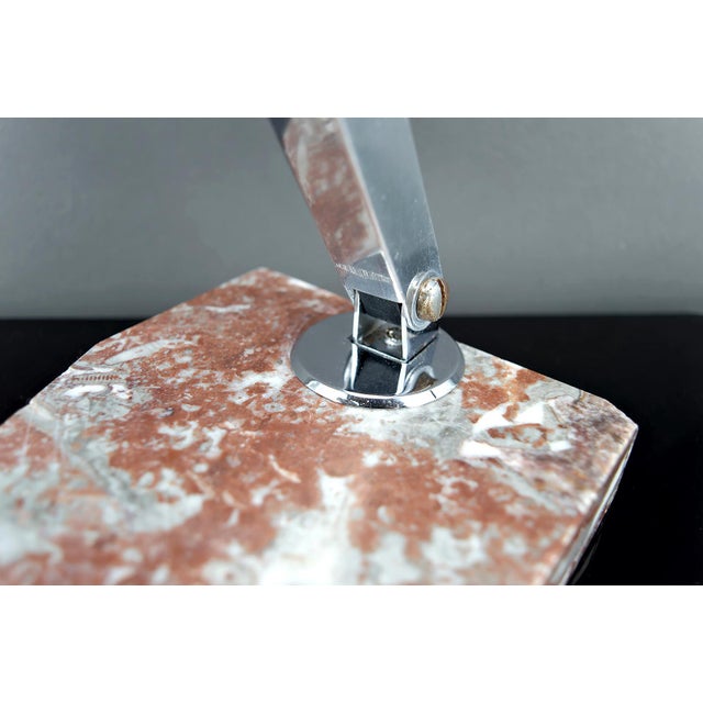 Art Deco Modernist Desk Lamp in Chrome, Aluminum and Marble, France, 1930s For Sale - Image 14 of 17