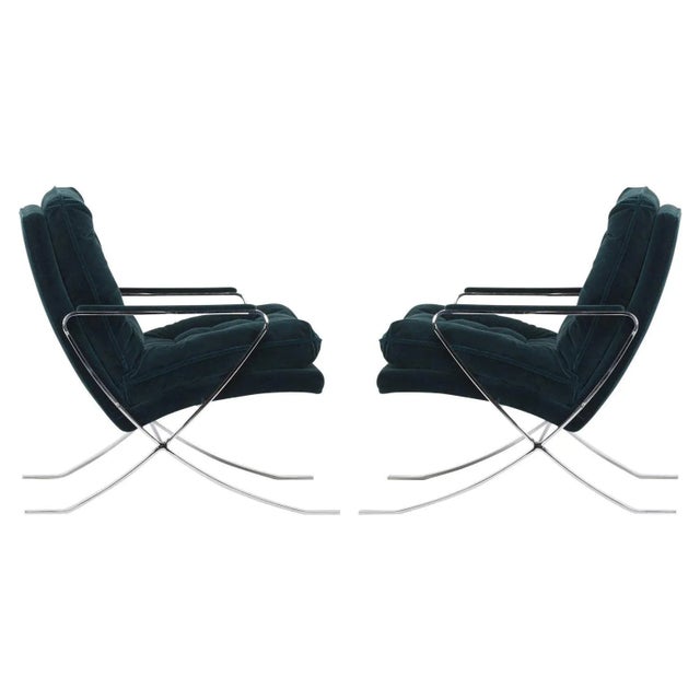 Bernhardt Flair Flat Bar Chrome Armchair Inspired by Milo Baughman, circa 1979 - A Pair For Sale In Dallas - Image 6 of 6