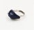 Modern Vintage 1970s Signed Trifari Rhodium Plate & Navy Lucite Ring Size 6.5 For Sale - Image 3 of 12