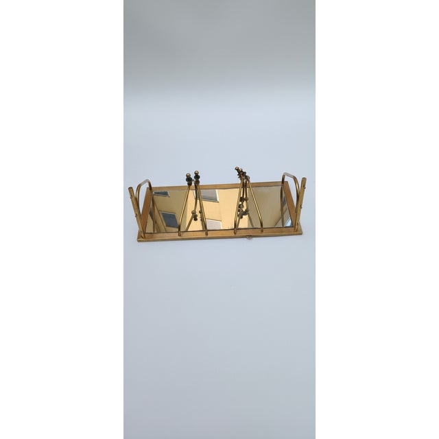 Metal Vintage Wall-Mounted Coat Rack with Hat Rack in Brass, 1950s For Sale - Image 7 of 18
