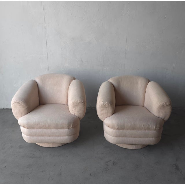 Pair of Post Modern Swivel Chairs by Vladimir Kagan for Directional For Sale - Image 10 of 11