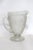 Art Deco Jeannette Iris and Herringbone Footed Pitcher Clear Glass Embossed Design 4863b For Sale - Image 3 of 15