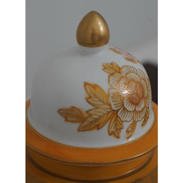Pair Yellow Chinoiserie Decorated Lidded Ginger Jars For Sale - Image 4 of 11