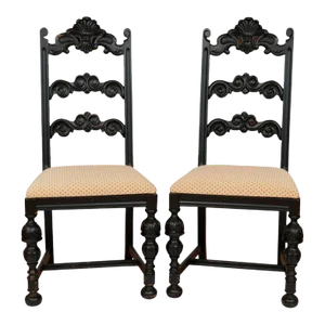 William & Mary Ladderback Chairs - a Pair