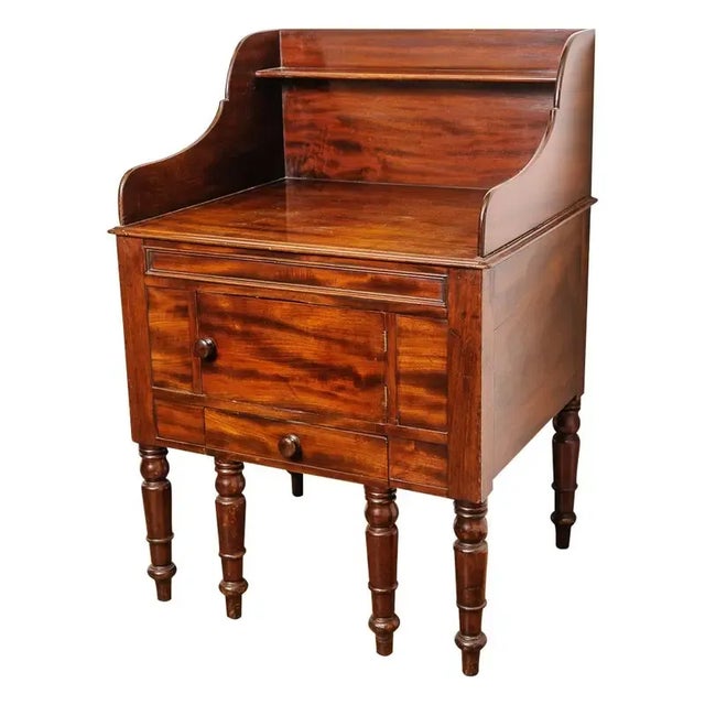 Wood 1840's English Mahogany Bedside Stand For Sale - Image 7 of 8