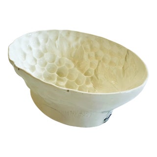 Large Antique 19th C. Ironstone Creamware Jelly or Aspic Mold With Grape Cluster Design For Sale