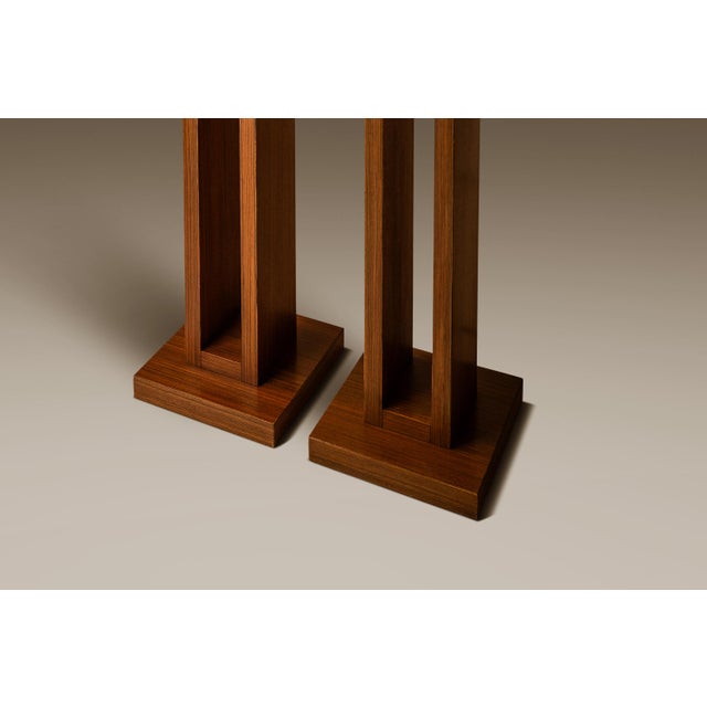 1960s Mid-Century Modern Freestanding Architectural Tower Floor Lamps in Oak After Frank Llyod Wright, Usa - Set of 2 For Sale - Image 11 of 18