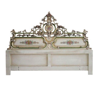 Italian Rococo Carved King Size Headboard For Sale