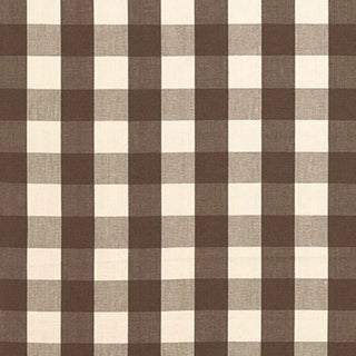 Schumacher Camden Cotton Check Fabric in Java For Sale
