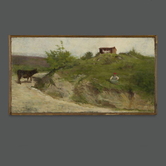 Eugenio Spreafico, Italian Landscape, 19th Century, Oil on Canvas For Sale - Image 4 of 5