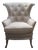 1950s Cream Wingback Accent Chair For Sale