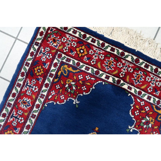 Textile 1960s, Vintage Persian Kerman Rug Handmade Wool 3.1' X 5.2' For Sale - Image 7 of 11