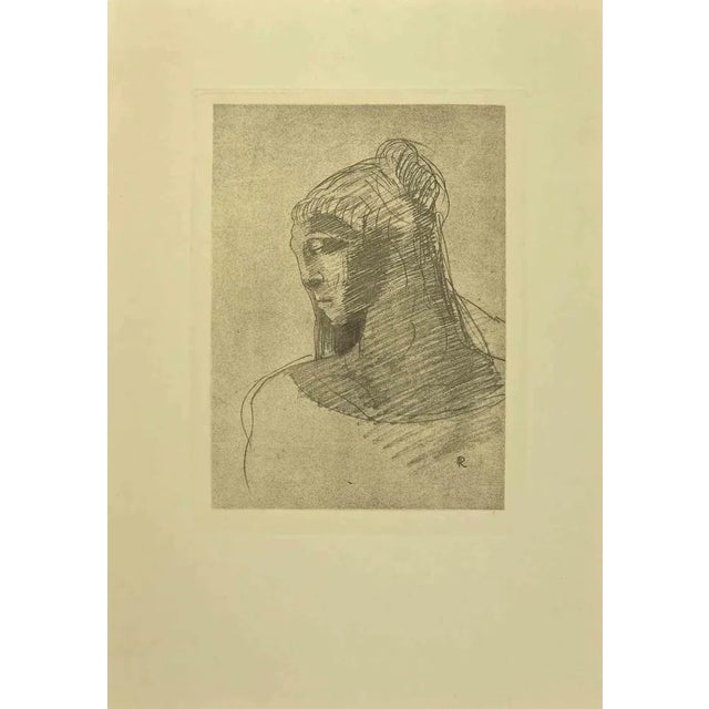 Illustration from the series "Les Fleurs du Mal" is an etching print realized after Odilon Redon and published by Henri...