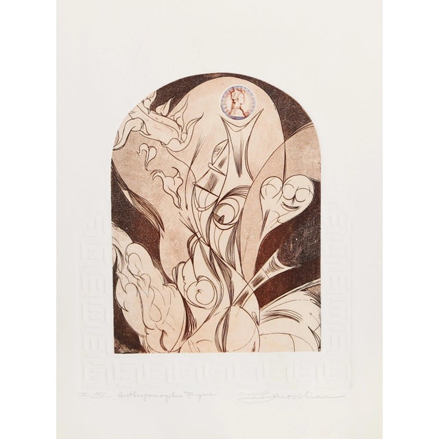 Martin Barooshian, Anthropomorphic Form, Intaglio and Aquatint For Sale