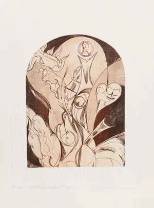 Martin Barooshian, Anthropomorphic Form, Intaglio and Aquatint