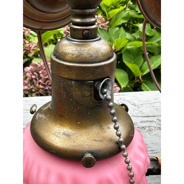 Set of Three Vintage Bradley and Hubbard Sconces With Vintage Linen Fold Shades For Sale In New York - Image 6 of 6