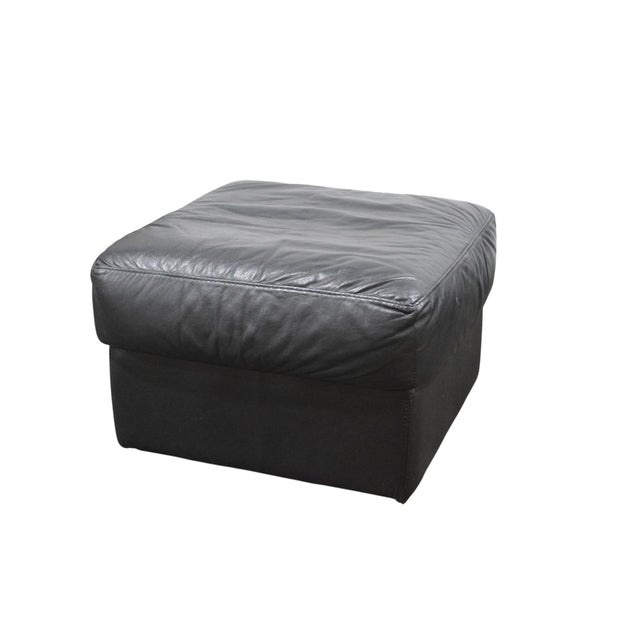 1980's Italian Modern Leather Chair and Ottoman For Sale - Image 9 of 10
