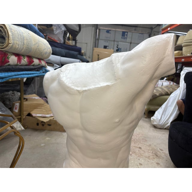 1940s Italian Plaster Male Torso Sculpture of a Classical Athlete For Sale - Image 10 of 14