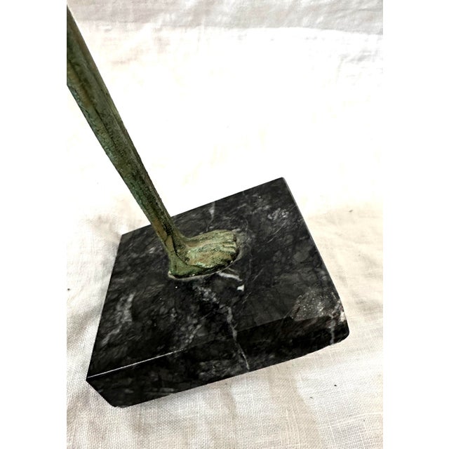 Green Vintage Bronze Statuette "Shadow of the Evening" by Museo Etrusco Guernacci Volterra For Sale - Image 8 of 10