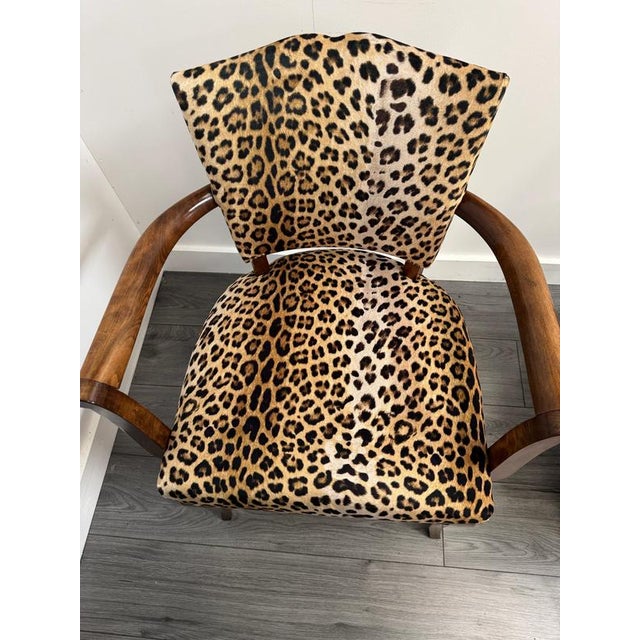1940s French Occasional Armchairs in Leopard Print Velvet, 1940s, Set of 2 For Sale - Image 5 of 7