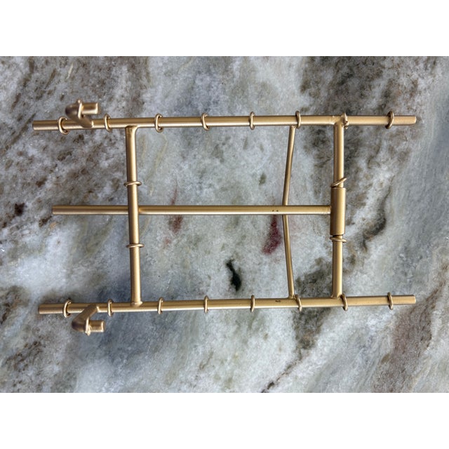 2020s 2026 Pink Spring Pastel Abstract on Gold Bamboo Metal Easel For Sale - Image 5 of 5