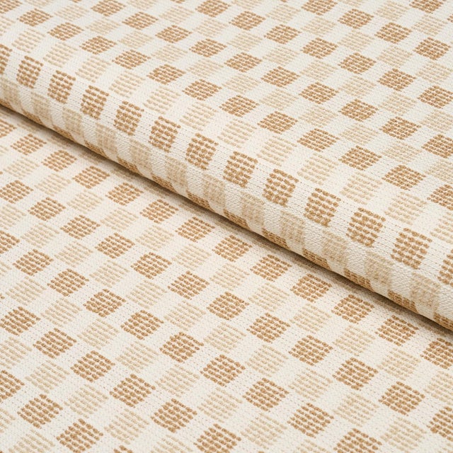 Traditional Schumacher Elara Performance Fabric In Straw For Sale - Image 3 of 4